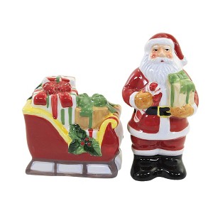 4.0 Inch Santa's Workshop S & P Set Christmas Santa Sleigh Salt And Pepper Shakers - 1 of 3