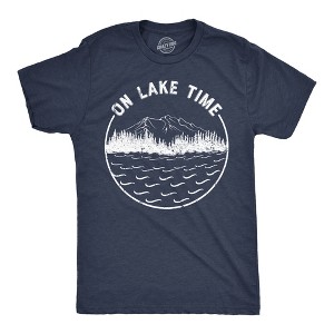 Mens Funny T Shirts On Lake Time Sarcastic Vacation Graphic Novelty Tee For Men - Crazy Dog Men's T Shirt - 1 of 4
