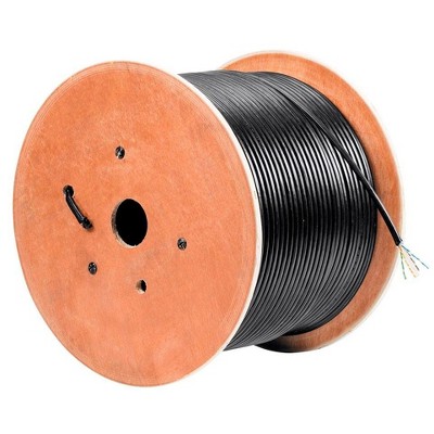 Monoprice Cat6 Ethernet Bulk Cable - Network Internet Cord - Stranded, 550Mhz, UTP, Pure Bare Copper Wire, Outdoor, 23AWG, 1000ft, Black