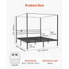 VEVOR King Size Canopy Bed Frame, Metal Canopy Bed with Charging Station and Four Posters Design, Heavy Duty Steel Slats Support, Black - 3 of 4