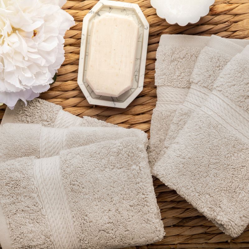 Premium Cotton 800 GSM Heavyweight Plush Luxury 6 Piece Face Towel/ Washcloth Set by Blue Nile Mills, 5 of 9