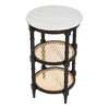 Storied Home Round End Table Brown: 28.5" High, Marble Top, Mango Wood Frame, No Assembly Required - 4 of 4
