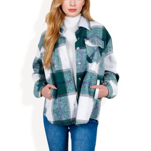 Anna-Kaci Women's Plaid Button-Down Shirt with Classic Design and Relaxed Fit - 1 of 4