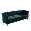 NicBex 84.65 Inch Modular Sectional Sofa Couch with Tufted Backrest Mid-Century 3-Seater Sofa with Gold Ribbon Decoration for Living Room - 3 of 4