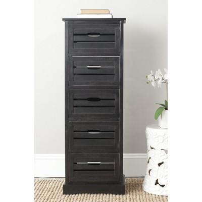 Sarina Black Pine 5-Drawer Coastal Chest