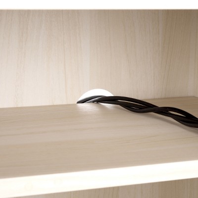 Bleached White and Gold 61" Media Stand with Cabinet