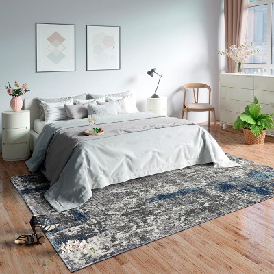 Luxe Weavers Blue and Gray Abstract 6' x 9' Area Rug