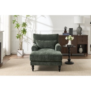 Ridstar Modern Indoor Upholstered Accent Chair with Backrest and Armrests for Bedroom, Living Room & Office-Green - 1 of 4