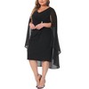 Agnes Orinda Women's Plus Size V Neck Ruched Wedding Wear to Work Bodycon Dresses - 2 of 4