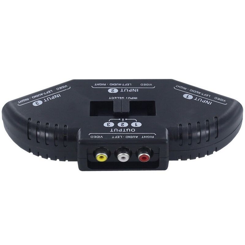 Sanoxy Black 3 Port AV Composite RCA Selector Box Switch Splitter, 2 of 4