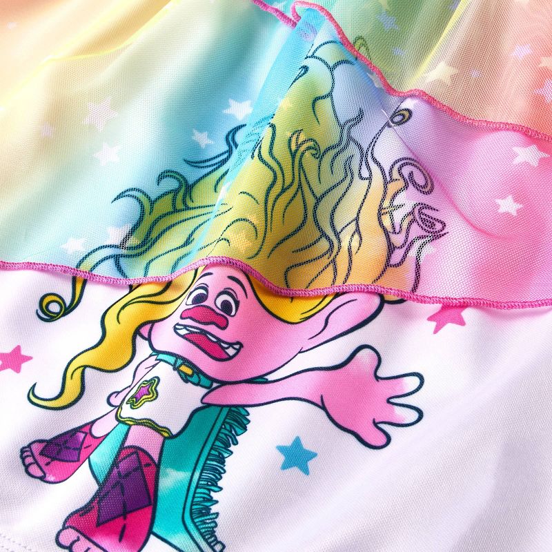 Toddler Girls&#39; Trolls Rainbow Fantasy NightGown - White, 4 of 7