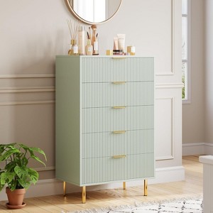 Modern 5 Drawer Dresser for Bedroom with Gold Handle and Large Drawer - 1 of 4