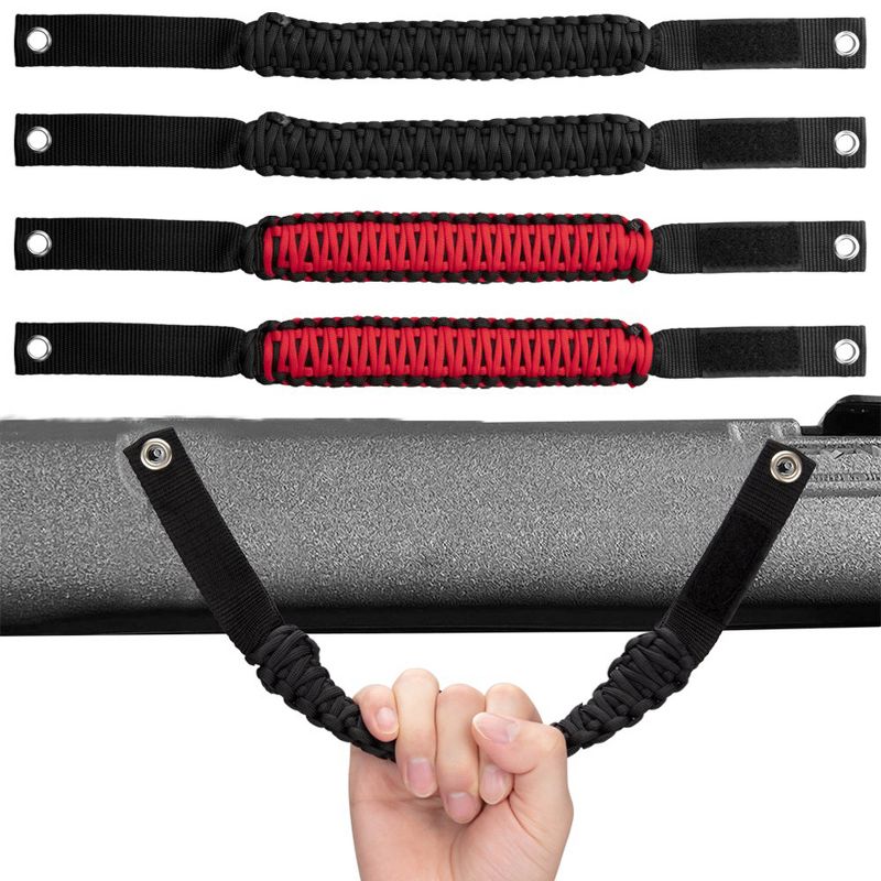 4pcs Roll Bar Grab Handles Nylon Braided Umbrella Rope Multi-Purpose Modified Grips Interior Accessories, 1 of 7