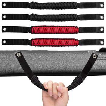 4pcs Roll Bar Grab Handles Nylon Braided Umbrella Rope Multi-Purpose Modified Grips Interior Accessories