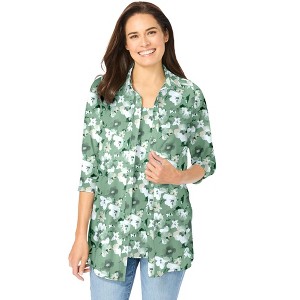 Woman Within Plus Size 2-Piece Shirt And Tank - 1 of 4