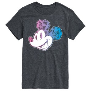 Men's - Disney - Mickey Floral Logo Short Sleeve Graphic T-Shirt - 1 of 4