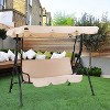 FDW Patio Swing with Adjustable Canopy Removable Cushions & Comfortable Armrests Outdoor Furniture Backyard Swing Set for Backyard Garden - 2 of 4