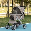 VisioGear Dog Stroller for Small Dogs Cats, 4 Wheels One-Click Fold Pet Stroller with Swivel Wheels, Basket Storage, Brown, 30.25"*19.75"*39" - 4 of 4