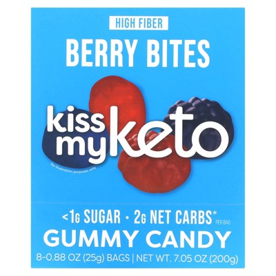 Kiss My Keto Gummies Candy – Low Carb Candy Berry Bites, Keto Snack Pack – Healthy Candy Gummys – Vegan Candy, Keto Gummy Candy – Keto Candy Gummies