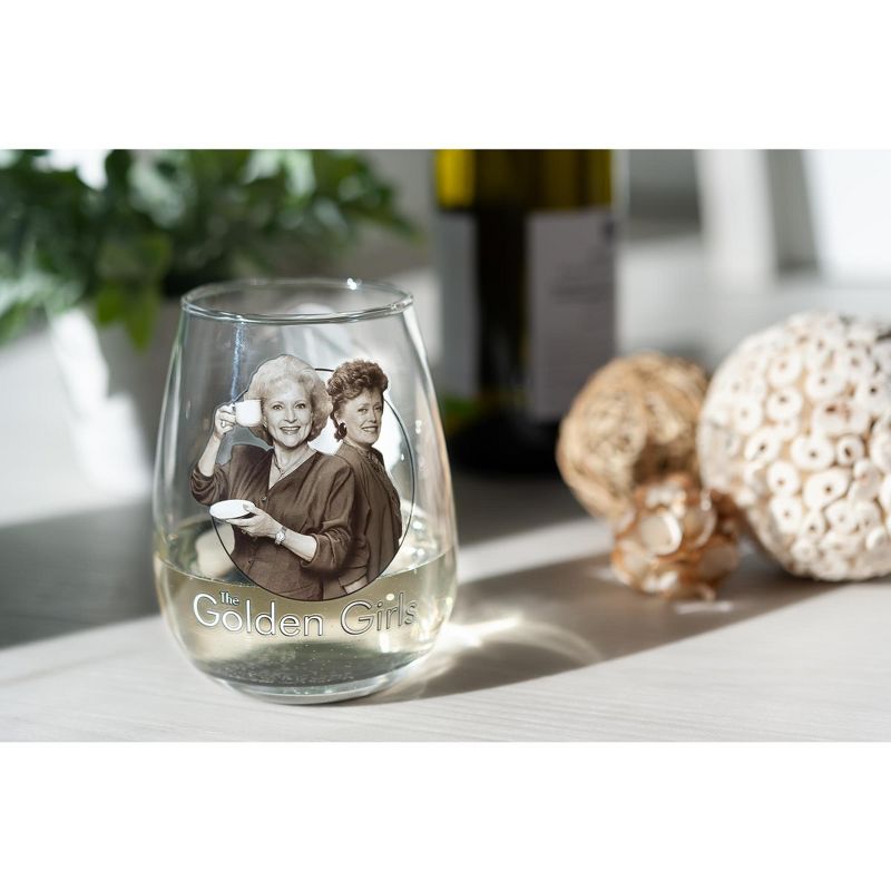 Just Funky The Golden Girls Black and White Stemless Wine Glass - 16-Ounces, 5 of 7