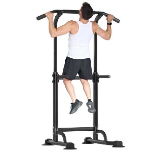 SEVOBAL Adjustable Pull Up Bar Dip Station 10 Height Settings 400LBS Capacity Multifunctional Home Gym Strength Exercise, Black, 29.13"*31.89"*82.68" - 1 of 4