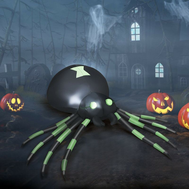 Costway 6FT Halloween Inflatable Blow-Up Spider w/ LED Lights Outdoor Yard Decoration, 1 of 10