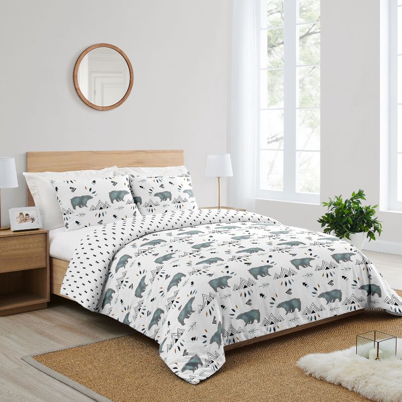 Sweet Jojo Designs Full/Queen Comforter Bedding Set Bear Mountain Blue and White 3pc, 3 of 7