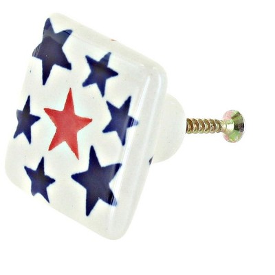Blue Rose Polish Pottery A438 Andy Square Drawer Pull