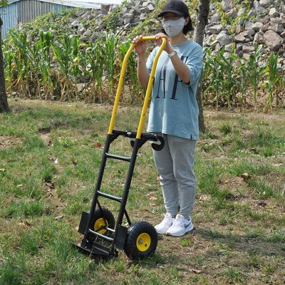 Hand Truck Dolly 2 Wheel Dolly Cart And 4 Wheel Push Cart With Swivel Wheels 330 LBS Capacity,abstract,yellow,33in,2.75ft