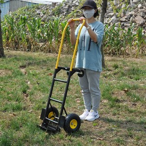 Hand Truck Dolly 2 Wheel Dolly Cart And 4 Wheel Push Cart With Swivel Wheels 330 LBS Capacity,abstract,yellow,33in,2.75ft - 1 of 4