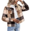 Zeagoo Womens Fashion Cropped Flannel Shacket Jacket Plaid Button Down Shirt Trend Casual Cozy Coat Tops - 4 of 4