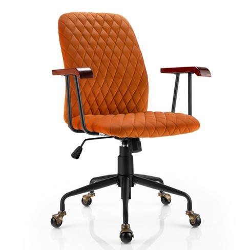 Velvet Adjustable Height Ergonomic Office Chair Armless Swivel