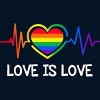 Adult Design By Humans Love is Love Pride Heartbeat By TeeGiver T-Shirt - 2 of 2