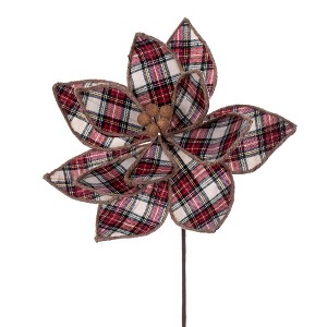 Vickerman 17" Gold Edge Poinsettia Stem - 1 of 2