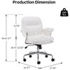 QingMoon PU Leather Office Chair, Adjustable Swivel Desk Chair, Ergonomic Computer Chair with Reclining Backrest for Home Office - 4 of 4