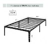 14 Inch Twin/Full/Queen Size Matte Black Metal Bed Frame No Box Spring Needed Easy Assembly Storage Space Under Beds - 3 of 4