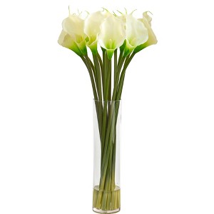 Nearly Natural 28-in Calla Lily Artificial Arrangement, White - 1 of 4