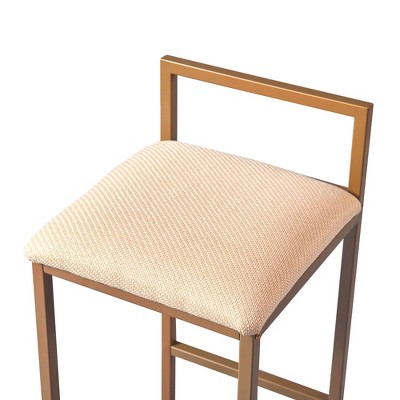 Elegant Faux Marble & Brass Finish Bistro Dining Set with 2 Padded Chairs