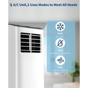 TROPOW Air Conditioner, 8000 BTU 3-in-1 Unit with Fan Mode, Remote & Ventless Design, Portable Room Air Conditioner. - 1 of 4