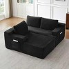 Moda Furnishings Black L-Shaped Modular Cloud Sectional Sofa - Deep Seat No Assembly Required Sleeper Couch for Living Room Bedroom Apartment - 2 of 4
