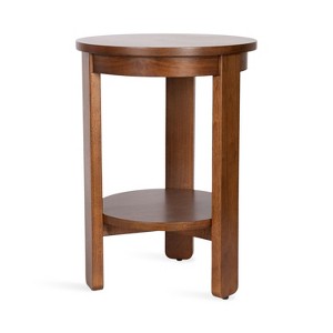 Kate and Laurel Foxford Round Wood Side Table, 16x16x23, Walnut Brown - 1 of 4