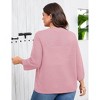 Coolmee Women's Plus Size Cardigan Hollow Out Summer Shawl Crochet Lightweight Cardigan 3/17 Sleeve Oversized Open Front Sweater Tops 4XL Pink - 4 of 4