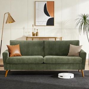 Mid Century Modern Loveseat, 68-inch  2-Seater Sofa with 24-inch Deep Seat, Solid Wood Frame, Tool-Free Assembly for Small Spaces - 1 of 4