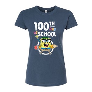 Women's - SpongeBob SquarePants - 100th Day Of School Fitted Graphic T-Shirt - 1 of 4
