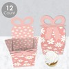Big Dot of Happiness Pink Daisy Flowers - Square Favor Gift Boxes - Floral Party Bow Boxes - Set of 12 - 3 of 4