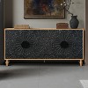Okak Storage Cabinet with Carved Flower Door, Entryway Cabinet with Metal Handle Sideboard Cabinet for Living Room - 2 of 4