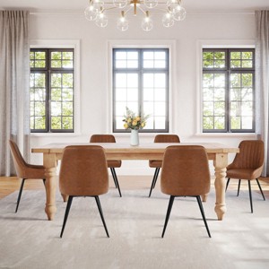 Set of 6 Modern Upholstered Dining Chairs, Armless Kitchen & Dining Room Chairs with Metal Legs and Comfortable Padded Seat-Maison Boucle - 1 of 4