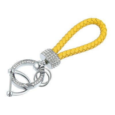 Unique Bargains Car Keychains With Silver Tone Microfiber Spring Ring  Horseshoe Buckle Orange : Target