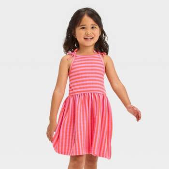 Toddler Girls' Striped Dress - Cat & Jack™ Coral Pink