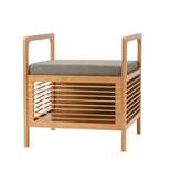 Square Cambridge Bamboo Storage Shoe Bench Natural - Proman Products